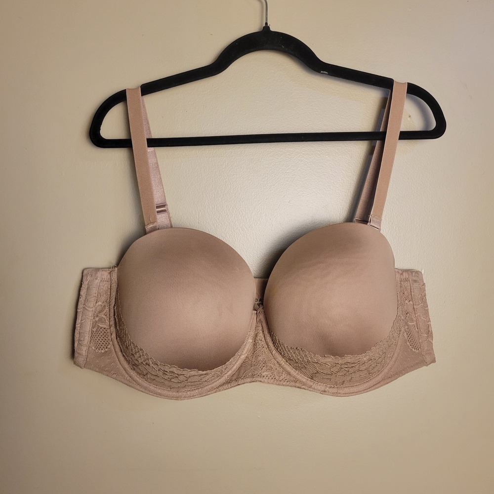 Torrid 42DD Nude Lace Push-Up Multi-Way Convertible Strapless Bra Underwire